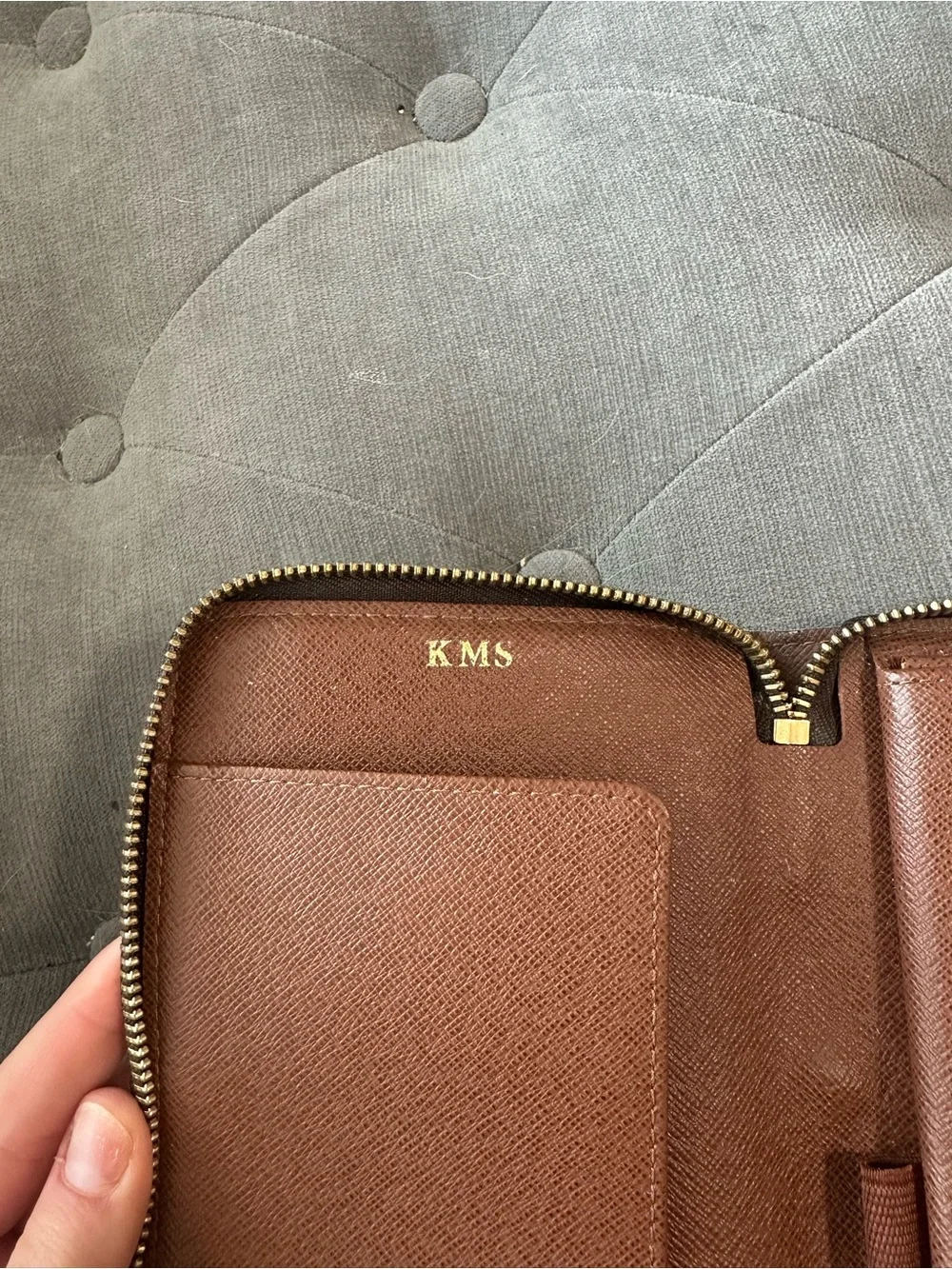 Louis Vuitton Monogram Canvas Zip Wallet in Brown and Gold